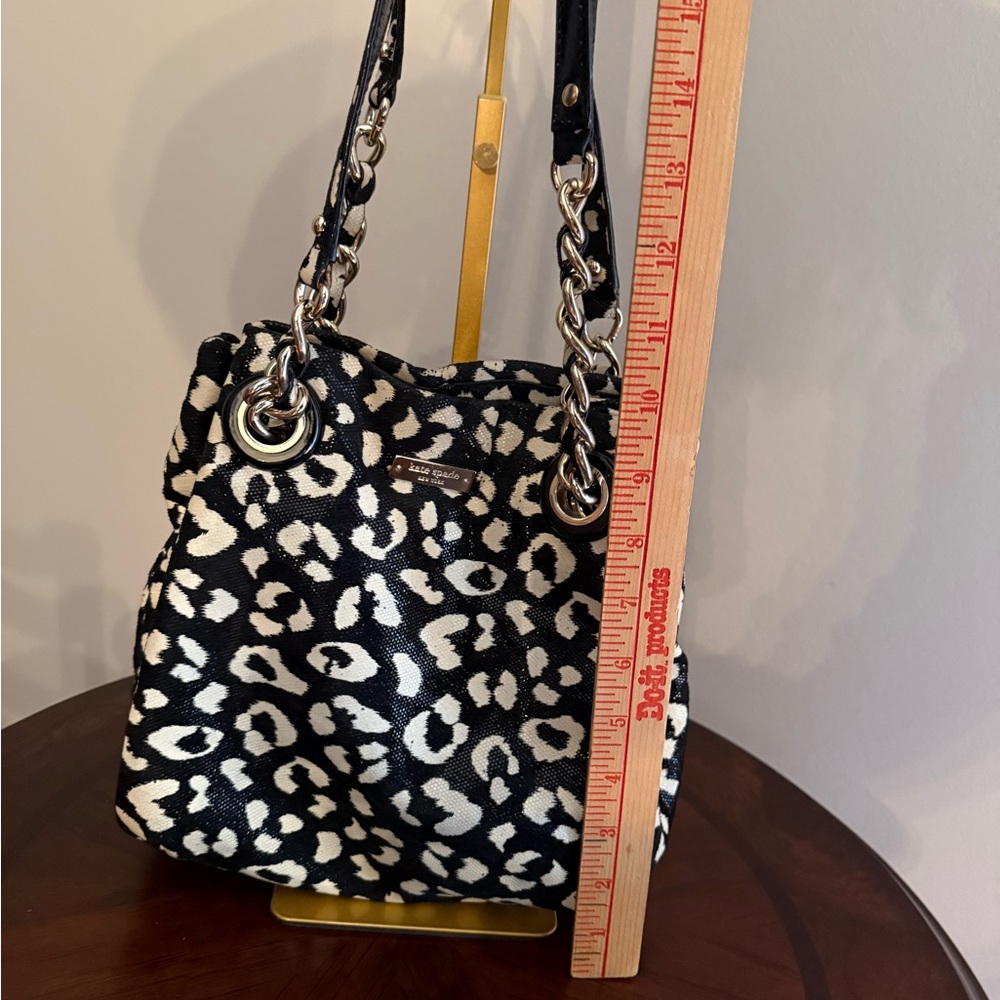 Kate Spade Maryann Ocelot Print Chain Strap Black and White - Picture 15 of 15